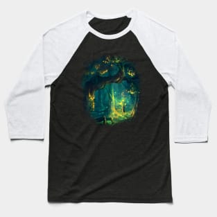 Green Night Forest Baseball T-Shirt